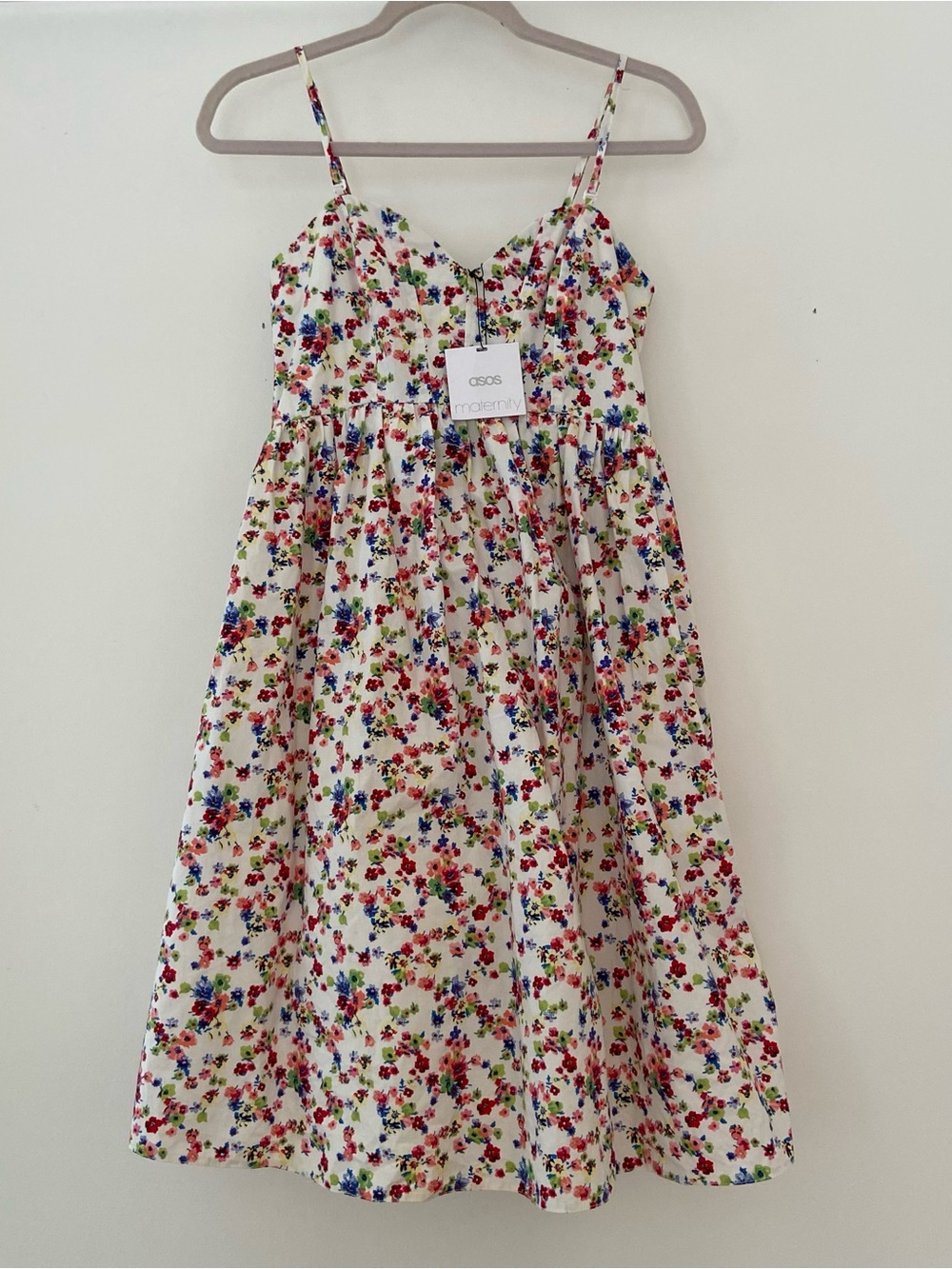 NWT ASOS Floral Maternity Mini Dress Sz 4 Sweetheart Tulle Cottage Balletcore